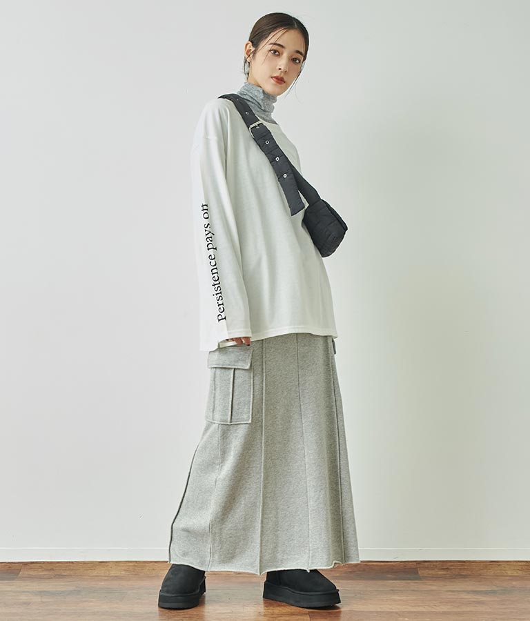 裏毛スウェットカーゴスカート 791-9002