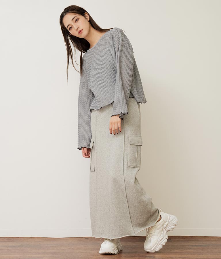 裏毛スウェットカーゴスカート 791-9002