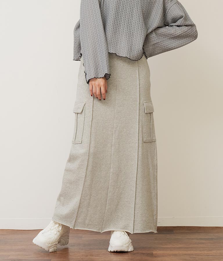 裏毛スウェットカーゴスカート 791-9002