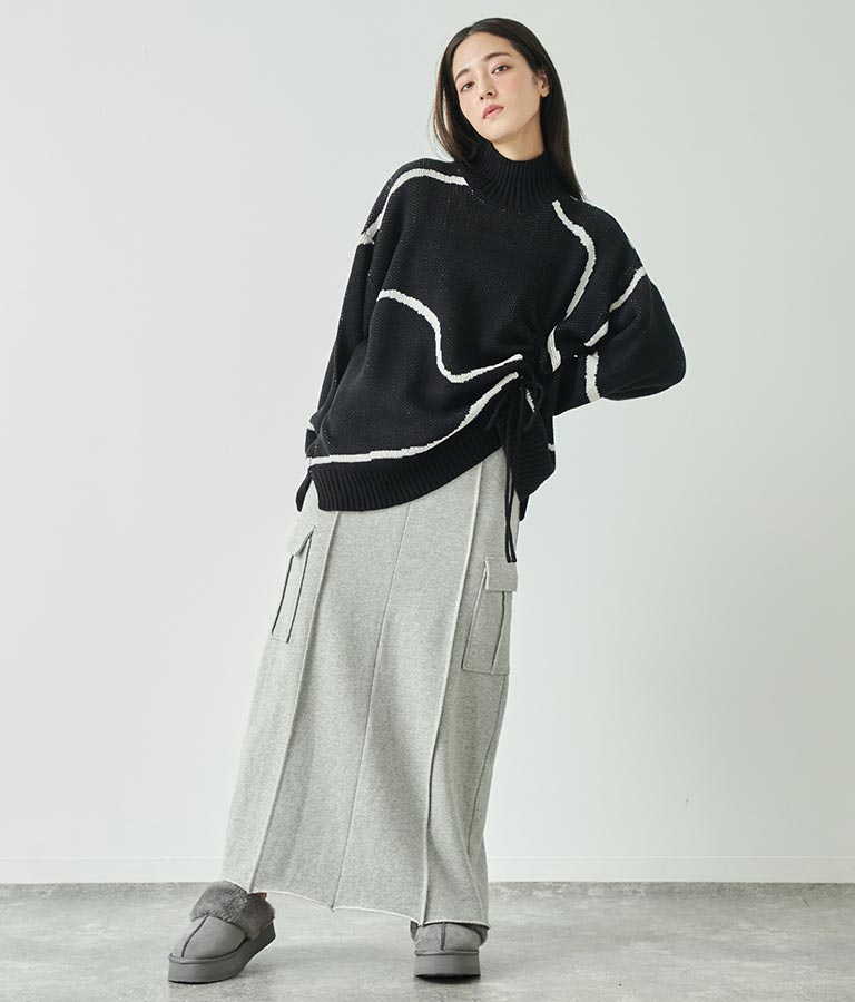 裏毛スウェットカーゴスカート 791-9002