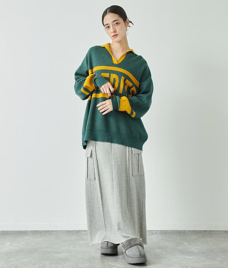 裏毛スウェットカーゴスカート 791-9002