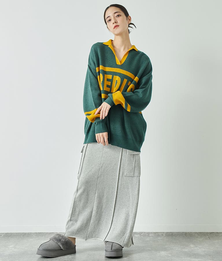 裏毛スウェットカーゴスカート 791-9002