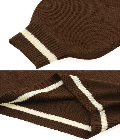 ハーフジップ 衿付 ショート ニット トップス 913-7319