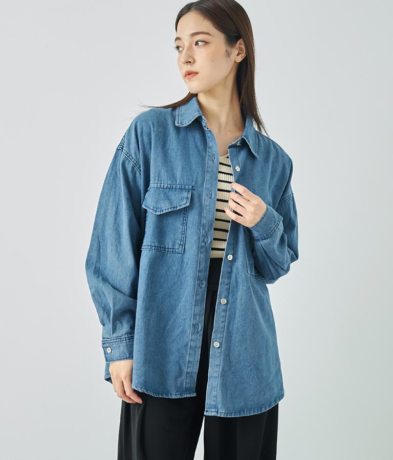 デニムオーバーサイズシャツ 154-5497