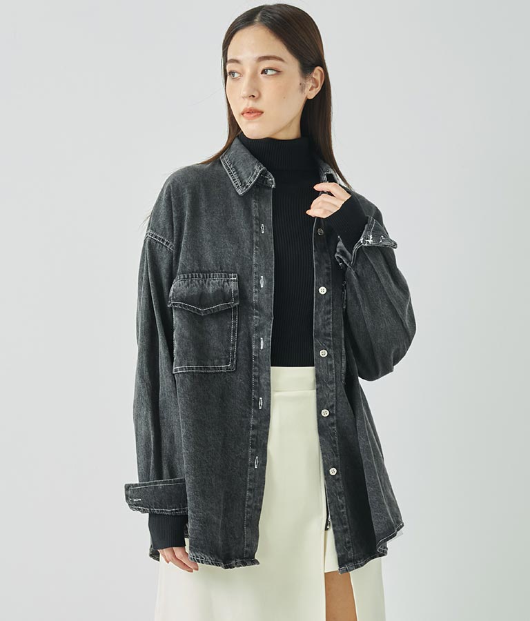 デニムオーバーサイズシャツ 154-5497