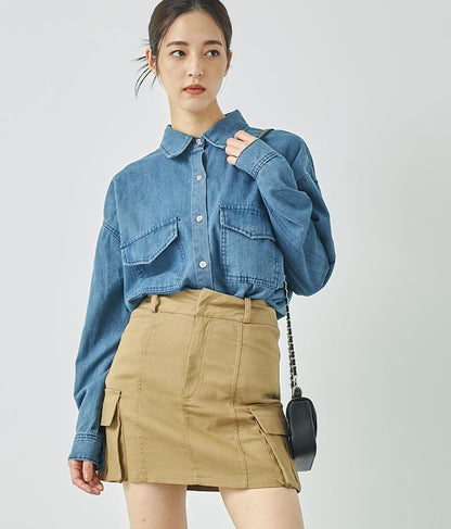 デニムオーバーサイズシャツ 154-5497