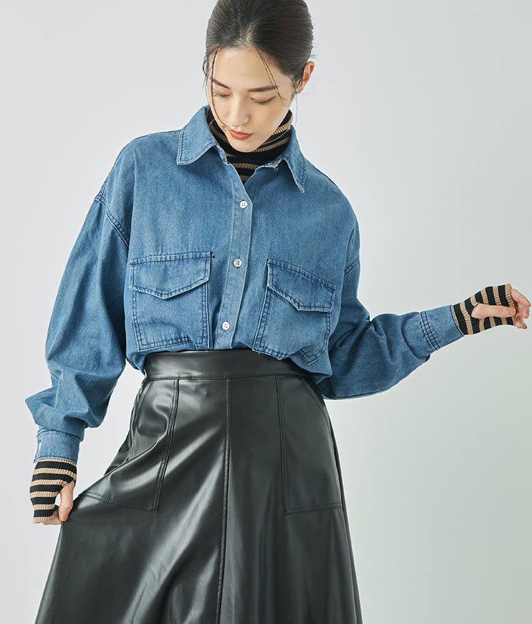 デニムオーバーサイズシャツ 154-5497