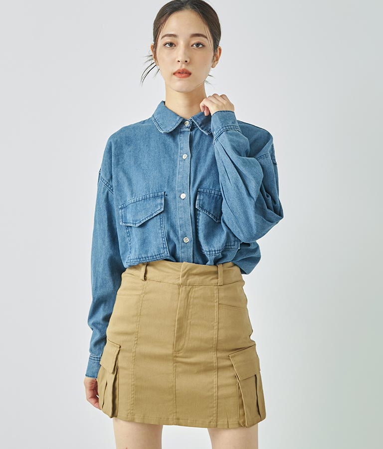 デニムオーバーサイズシャツ 154-5497