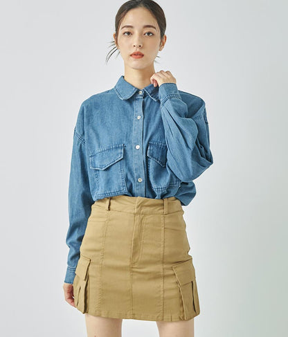 デニムオーバーサイズシャツ 154-5497