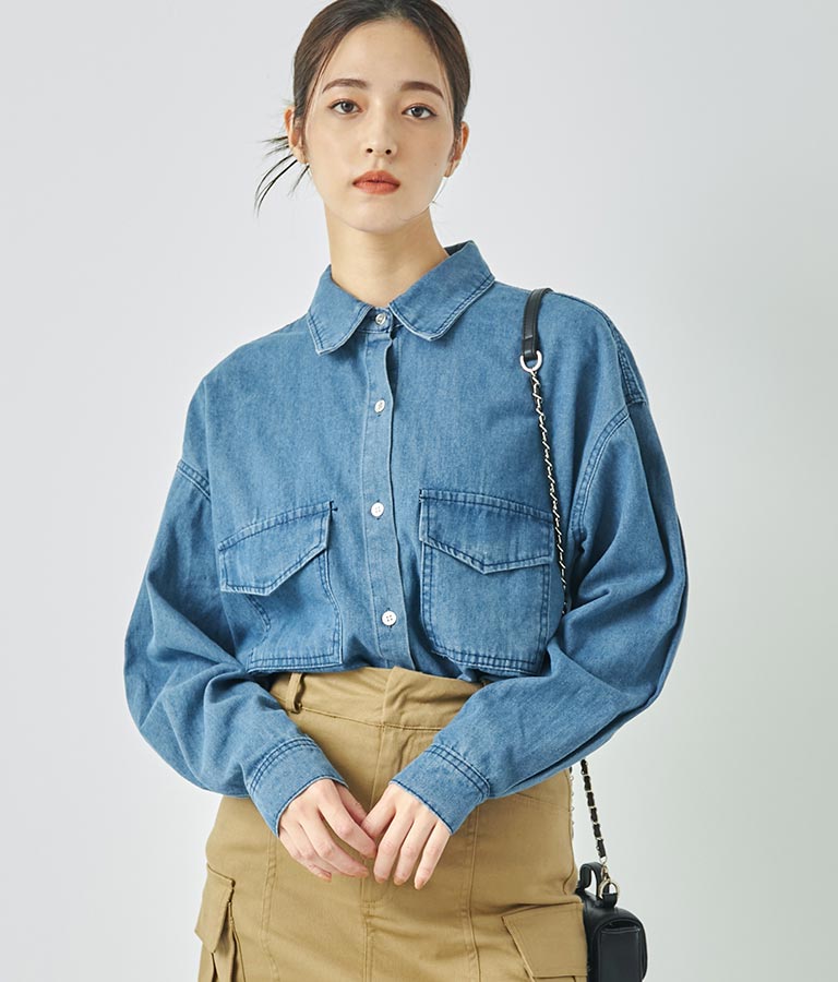 デニムオーバーサイズシャツ 154-5497