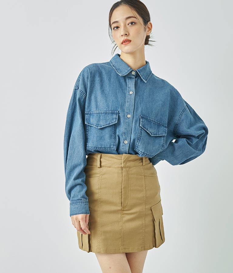 デニムオーバーサイズシャツ 154-5497