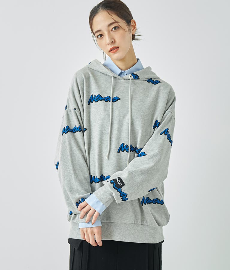 英字柄 裏毛 スウェット パーカー【親子お揃い】 793-9041