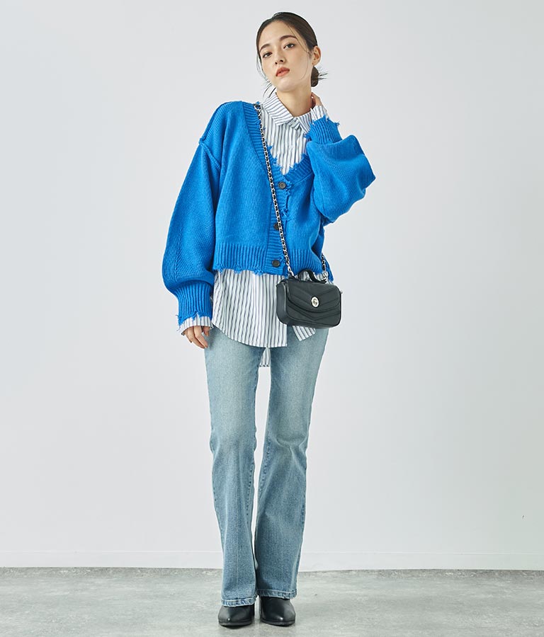 オープンスリーブ オーバー サイズシャツ 154-5505