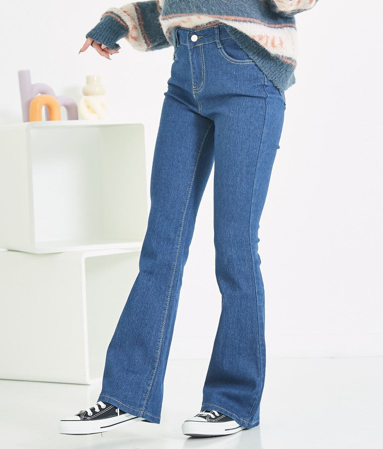 ストレッチ デニム フレアパンツ 552-5814