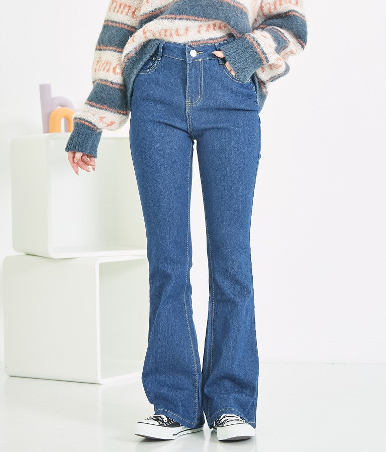 ストレッチ デニム フレアパンツ 552-5814