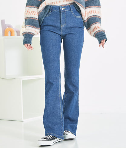 ストレッチ デニム フレアパンツ 552-5814