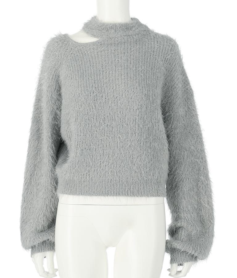 フェザーヤーン カットアウト ニット トップス 793-8960