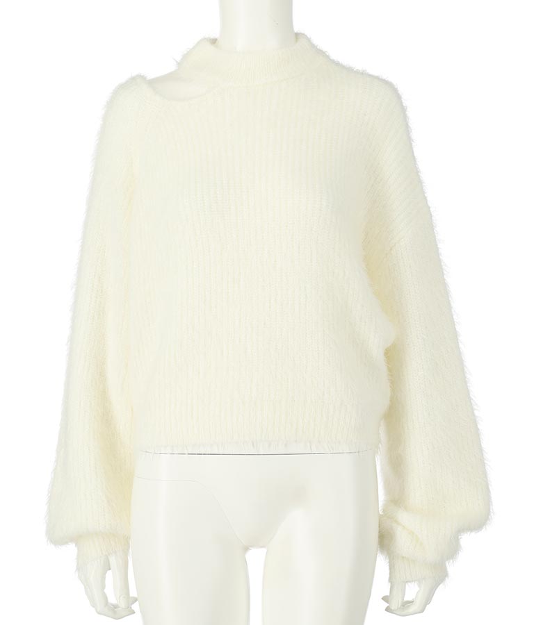 フェザーヤーン カットアウト ニット トップス 793-8960