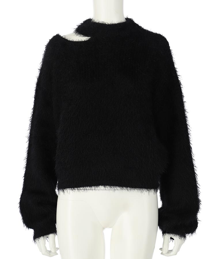 フェザーヤーン カットアウト ニット トップス 793-8960