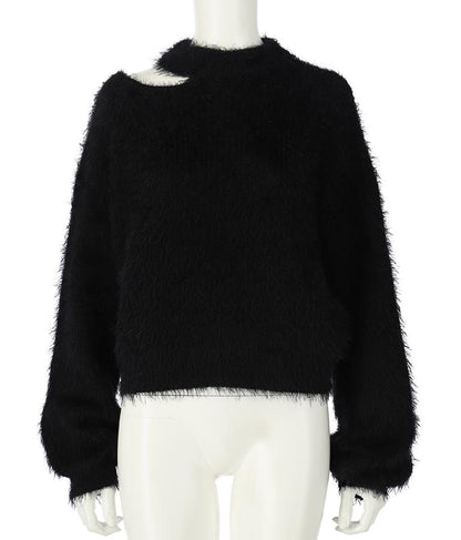 フェザーヤーン カットアウト ニット トップス 793-8960