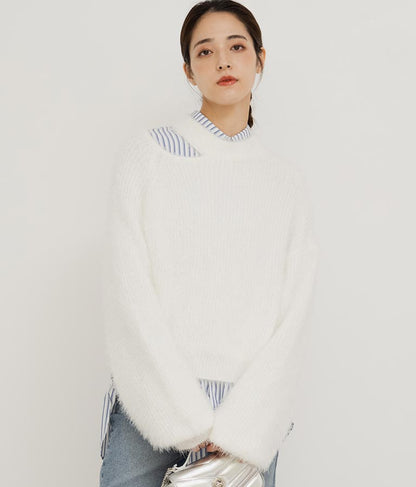 フェザーヤーン カットアウト ニット トップス 793-8960