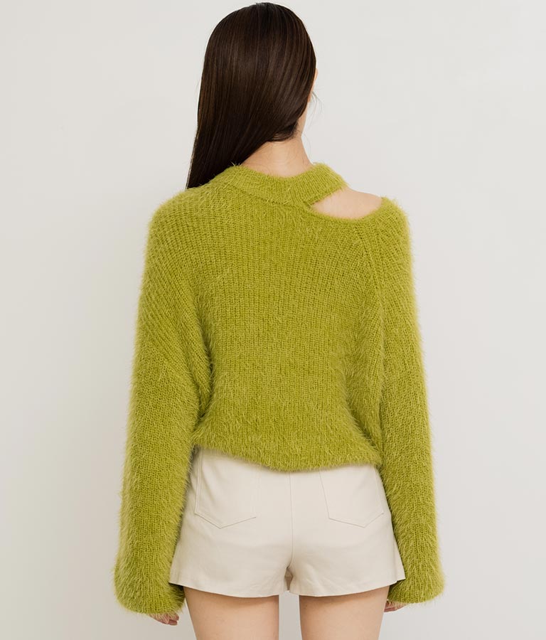 フェザーヤーン カットアウト ニット トップス 793-8960