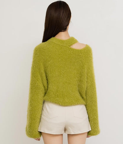 フェザーヤーン カットアウト ニット トップス 793-8960