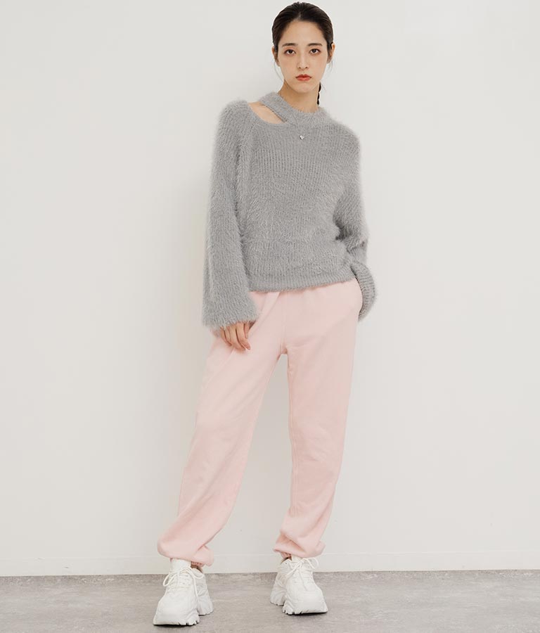 フェザーヤーン カットアウト ニット トップス 793-8960