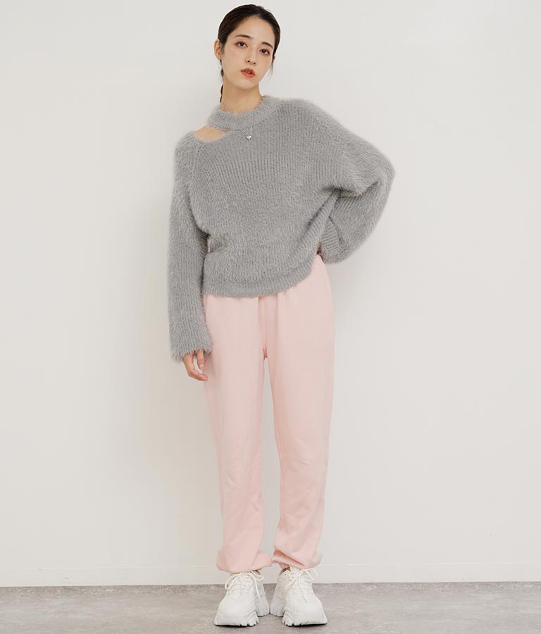 フェザーヤーン カットアウト ニット トップス 793-8960