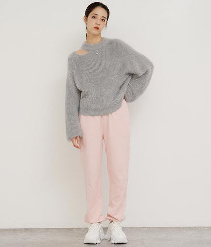 フェザーヤーン カットアウト ニット トップス 793-8960