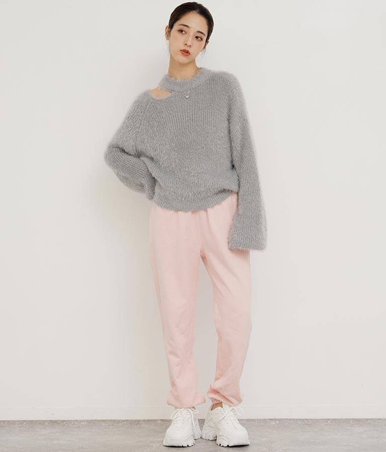 フェザーヤーン カットアウト ニット トップス 793-8960