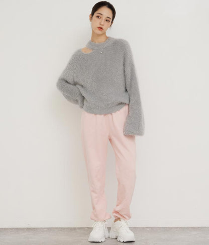 フェザーヤーン カットアウト ニット トップス 793-8960