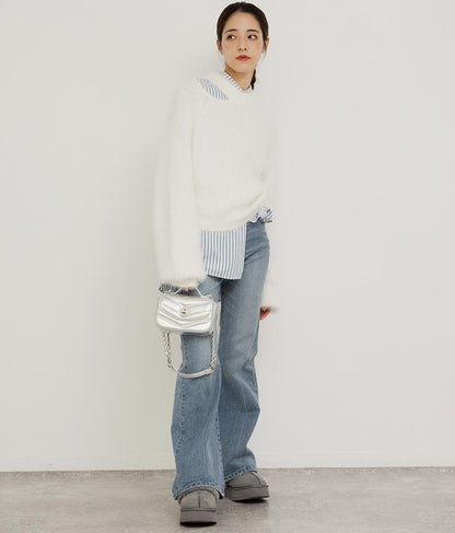 フェザーヤーン カットアウト ニット トップス 793-8960