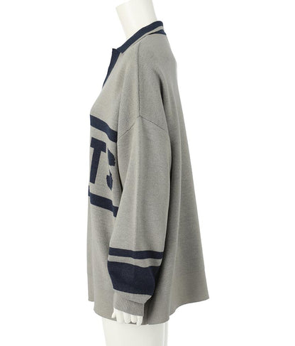 スキッパー ジャガード ニット トップス