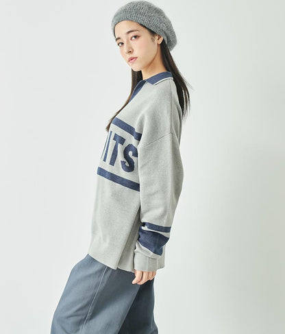 スキッパー ジャガード ニット トップス 793-8936