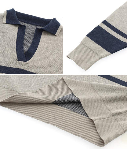 スキッパー ジャガード ニット トップス 793-8936