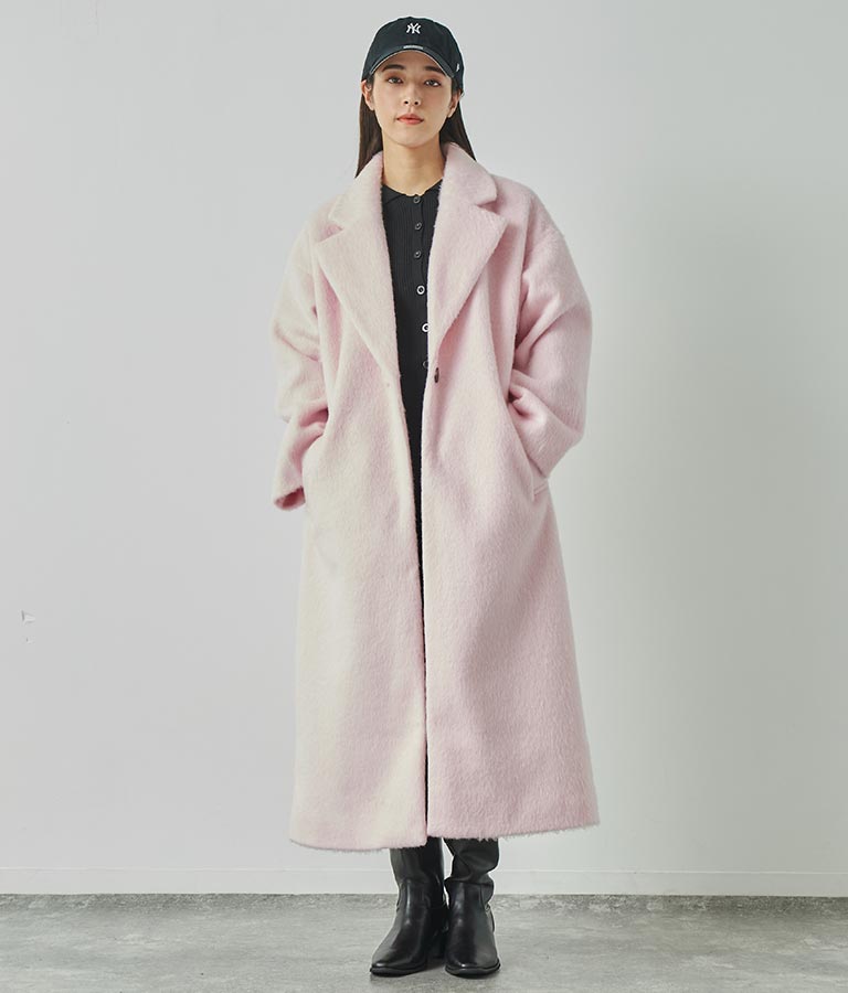 オーバーサイズ シャギー ロング チェスター コート 796-8929
