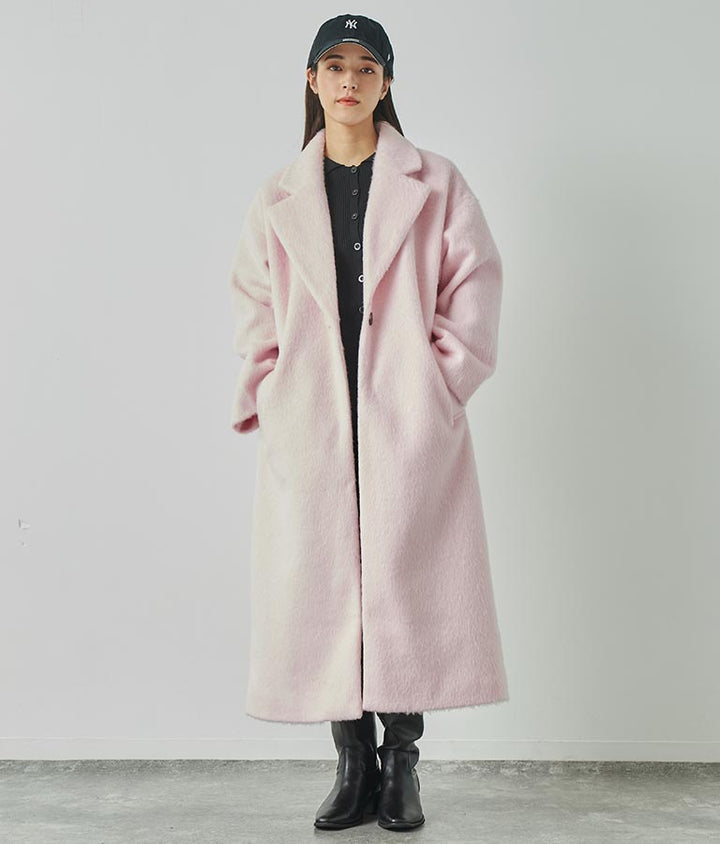 オーバーサイズ シャギー ロング チェスター コート 796-8929