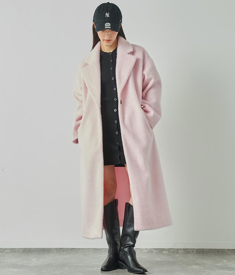 オーバーサイズ シャギー ロング チェスター コート 796-8929
