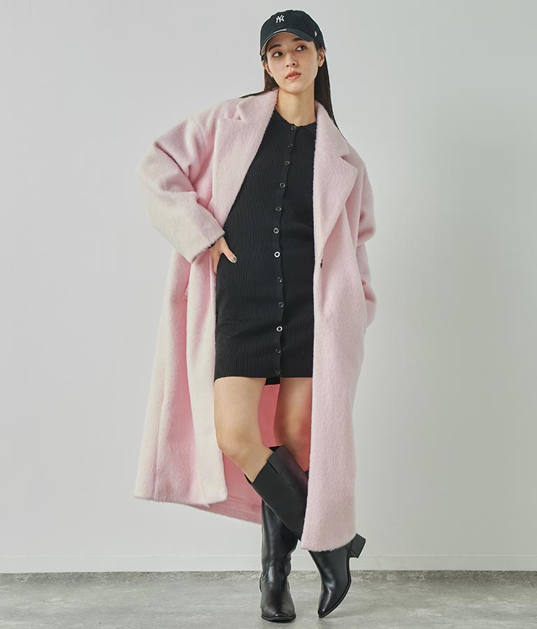 オーバーサイズ シャギー ロング チェスター コート 796-8929