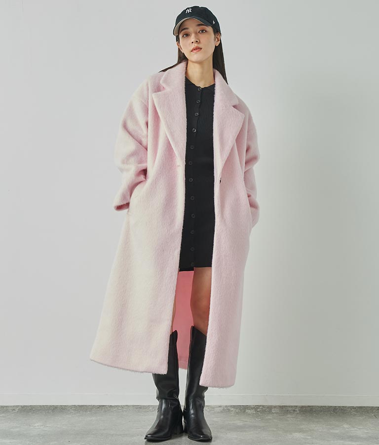 オーバーサイズ シャギー ロング チェスター コート 796-8929