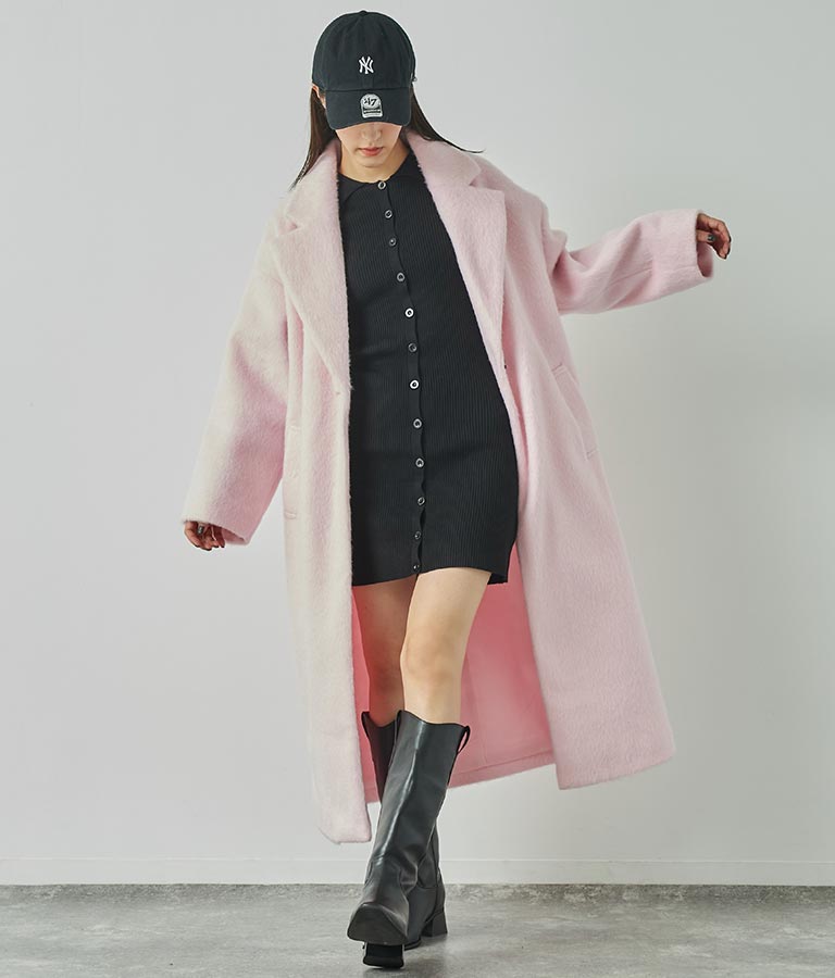 オーバーサイズ シャギー ロング チェスター コート 796-8929