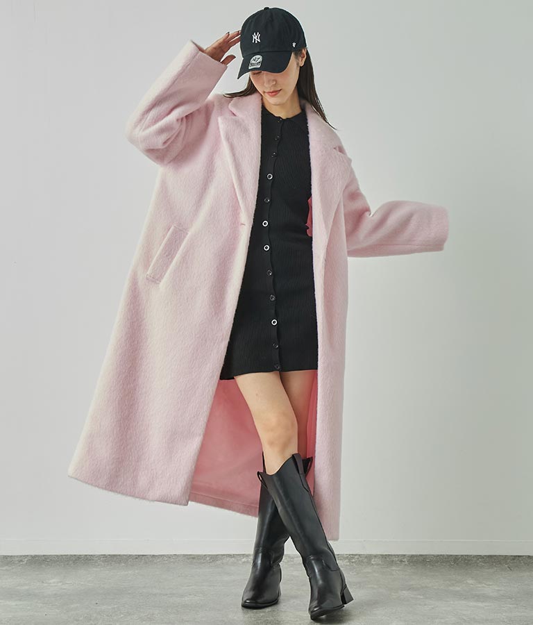 オーバーサイズ シャギー ロング チェスター コート 796-8929