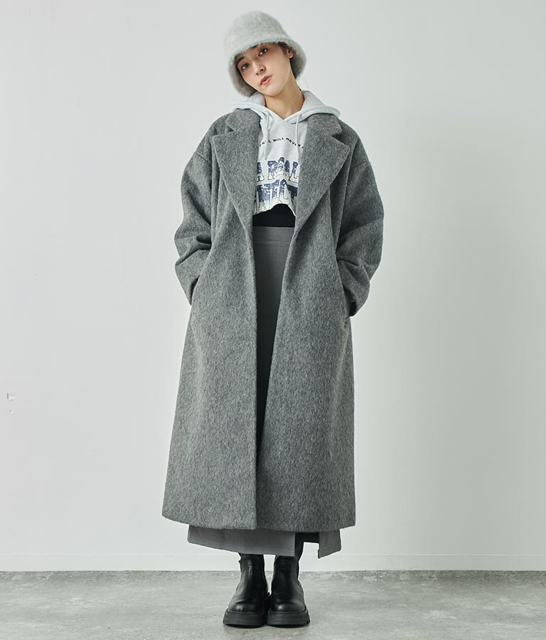 オーバーサイズ シャギー ロング チェスター コート 796-8929