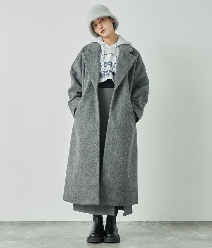 オーバーサイズ シャギー ロング チェスター コート 796-8929