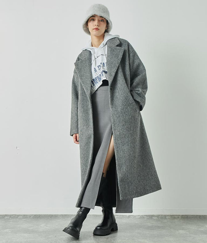 オーバーサイズ シャギー ロング チェスター コート 796-8929