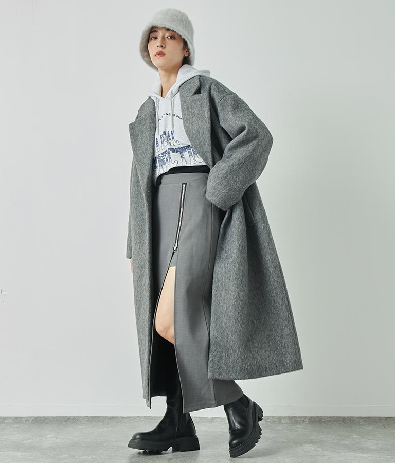オーバーサイズ シャギー ロング チェスター コート 796-8929