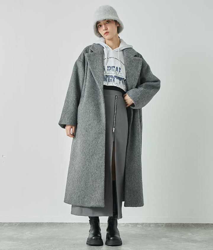 オーバーサイズ シャギー ロング チェスター コート 796-8929