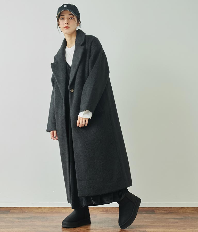 オーバーサイズ シャギー ロング チェスター コート 796-8929