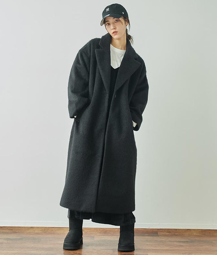 オーバーサイズ シャギー ロング チェスター コート 796-8929
